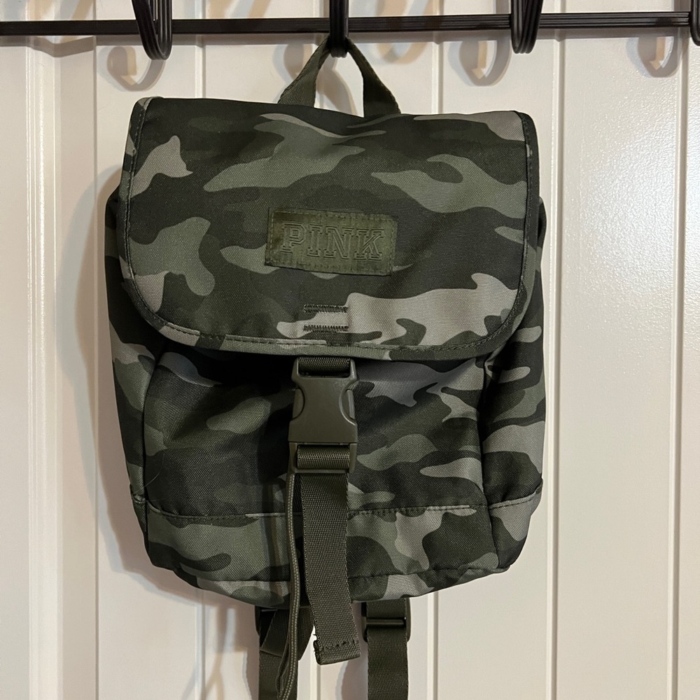 Victoria's Secret Pink MINI Green Camo Backpack Bag EUC CUTE GIFT!